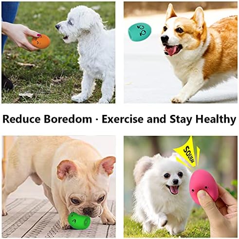 SCHITEC Squeaky Dog Toys, [4 Pack] Latex Squeak Dog Ball for Small Pets & Puppies, 2.5” Soft Rubber Bouncy Interactive Fetch Balls