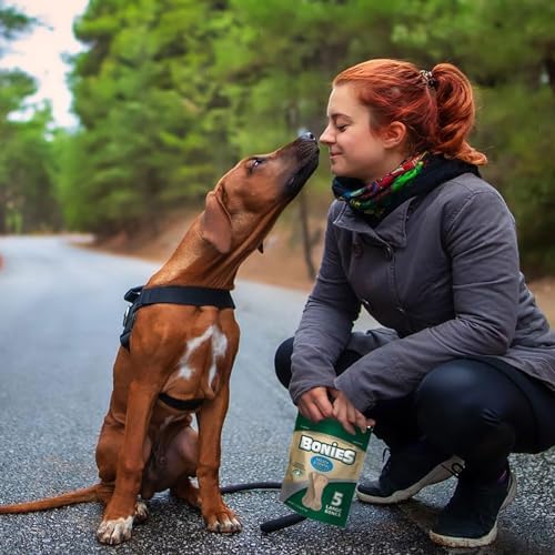 Bonies Natural Breath and Dental Formula Small-Sized Single Bone - All-Natural Ingredients, Fresh Breath, Cleans Teeth, Low Calories, Chicken Flavor, Small Dogs, 15 Bones