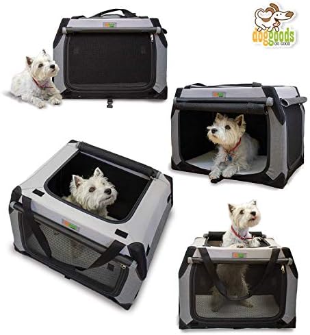 Folding Soft Dog Crate by DogGoods - Indoor/Outdoor Kennel, Collapsible for Camping, Car, Roadtrips - Extra Large, Large, Medium, Small Dogs