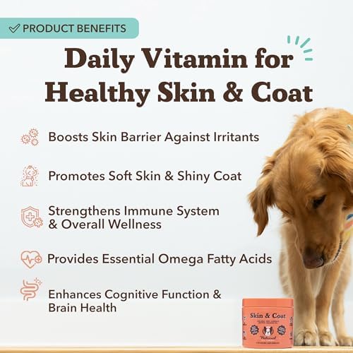 Natural Dog Company Skin & Coat Essentials Bundle, Skin & Coat Supplement + Skin Soother Healing Balm, Promotes Healthy Skin & Coat and Relieves Dry, Itchy Skin