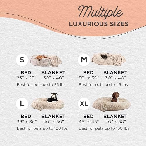 Best Friends by Sheri Calming Donut Dog Bed, Small, Taupe, 23"x23"