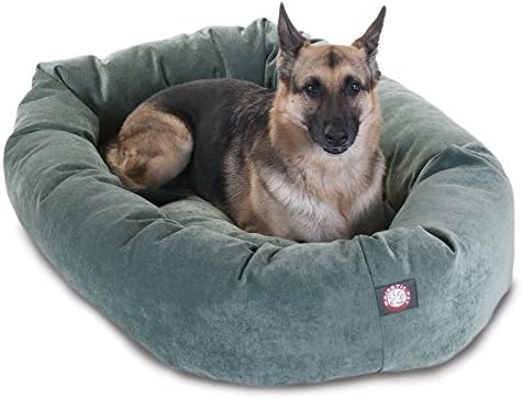 Majestic Pet Micro Velvet Dog Bed, 32 Inch Medium, Round, Washable, Azure