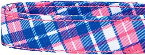 Blueberry Pet 4 Patterns Multiple Hues Scottish Plaid Style Adjustable Tie Dog Collar, Small, Neck 12"-16"