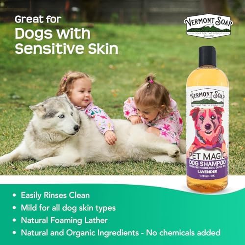 VERMONT SOAP Organic Pet Shampoo, Lavender Natural Dog Shampoo, 16 oz