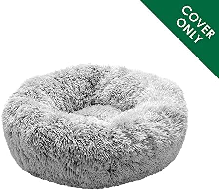 Furhaven Replacement Calming Donut Bed Cover, Misty Gray, Medium