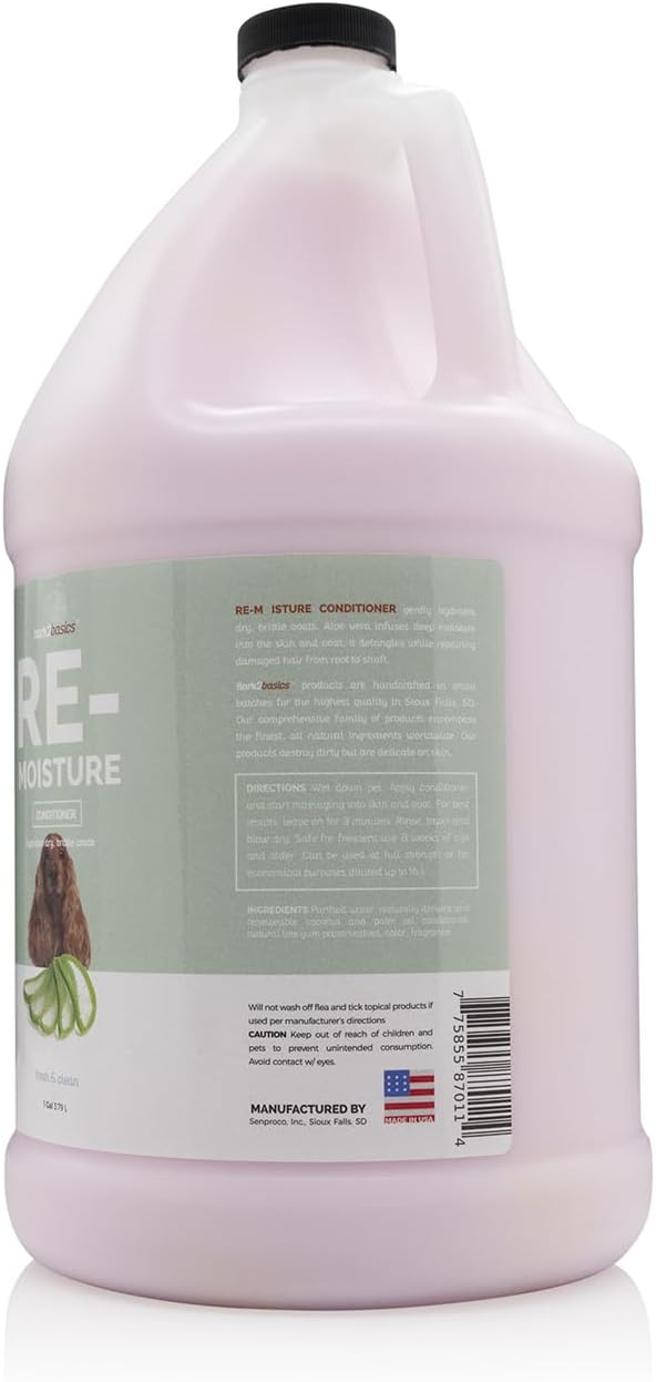 Bark2Basics Re-Moisture Hydrating Dog Conditioner, Dry Itchy Skin, 1 Gallon