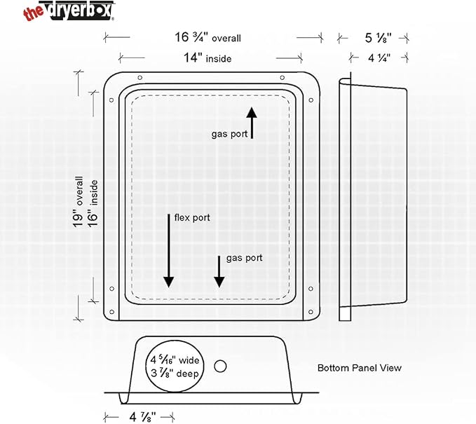 New Construction Dryer Box | Indoor Dryer Vent | Recessed Dryer Vent Box With Gas Port | Dryer Vent | Best Dryer Wall Vent Box Model 4D | Downward Dryer Vent | 2x6 Wall