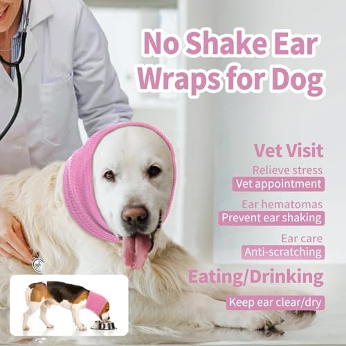 Nanaki Dog Hood Calming Ear Wrap,Quiet Dog Headband Dog Head Cover Snood | Dog Ear Fireworks Muffs, The Grooming and Force Drying Pet Ear Protector for Anxiety Relief Calming Dog Ear Covers for Noise