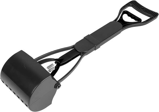 Zerone Pooper Scooper for Large Small Dogs and Cats Extended Handle Pet Poop Pickupper Large Capacity, Easy to Use for Dogs, Cats, Puppies with Poop Bags, Grass and Gravel (All Black)