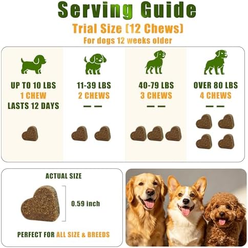 Dog Multivitamin Chewable - Vitamins and Supplements - Dog Daily Vitamin with Glucosamine Probiotics Omega-3 for Coat Hip Joint Heart Digestive Immune Health Support, Chicken Flavor, 12Ct
