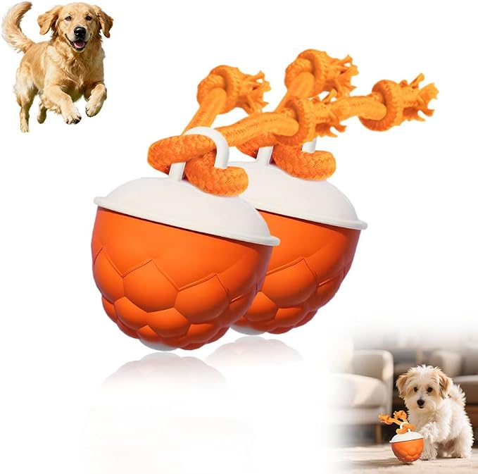 Interactive Dog Toys, 2026 Upgraded Motion Activated Automatic Rolling Ball Toys for Small/Medium/Large Dogs, 360° Smart Automatic Rolling Moving Balls for Boredom to Keep Them Busy (Orange 2PCS)