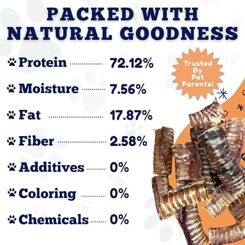 Amazing Dog Treats - 6 Inch Beef Trachea Dog Chews (10 pcs - 16.5 oz) - Trachea Dog Treats - NO Hide - Digestible and Safe Chews for Dogs - Glucosamine and Chondroitin for Joint Health