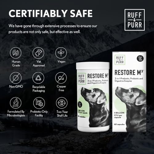 Probiotics for Dogs 4 Billion CFU 3-in-1 for Gut Health-60 Caps