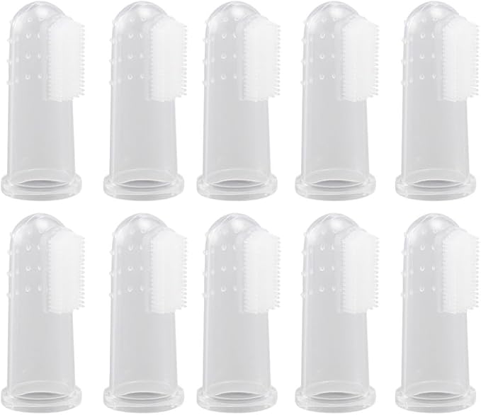POPETPOP 20pcs Finger Toothbrush Kit for Dogs Cats Boys and Girls Bristles Plaque Removal Pet Teeth Cleaning Tools Silicone Oral Cleaning Tools