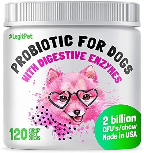 LEGITPET Hemp Hip & Joint Supplement for Dogs and Probiotics for Dogs with Natural Digestive Enzymes 120 + 120 Soft Chews Bundle - Natural Pain Relief and Mobility - Anti Diarrhea - Made in USA