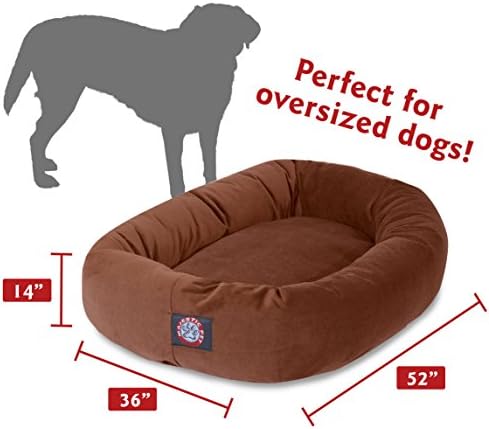 Majestic Pet Villa 40 Inch Shredded Memory Foam Dog Bed for Large Sized Dog 40x29x9 Inch–Orthopedic Pet Bed with Removable Washable Cover-Washable Large Puppy Mat with Head Support-Navy