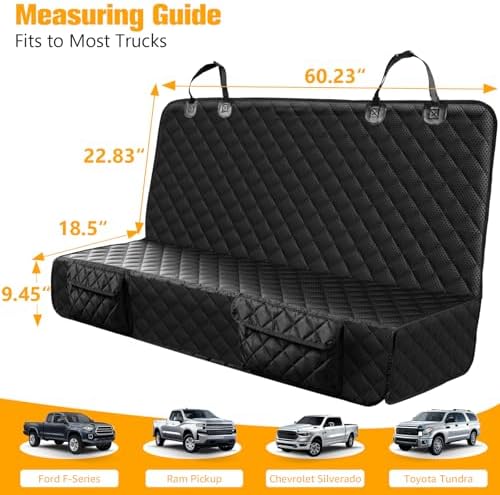 PETICON Dog Car Seat Cover - Rear Bench Seat Cover for Trucks