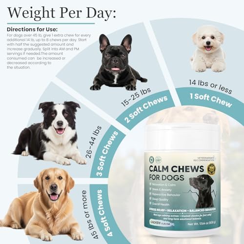 Calming Chews for Dogs 200ct-Dog Calming Chews for Stress & Anxiety Relief, 200-Pack, 200ct