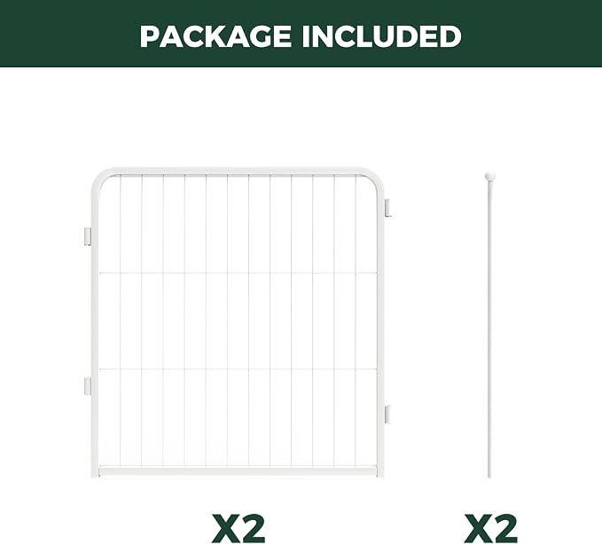 FXW AuraSpace Pro Acrylic & Wire Mesh Indoor Dog Playpen, 24" Height 2 Metal Panels Metal Dog Pen for Puppies & Small Dogs, White│Patented