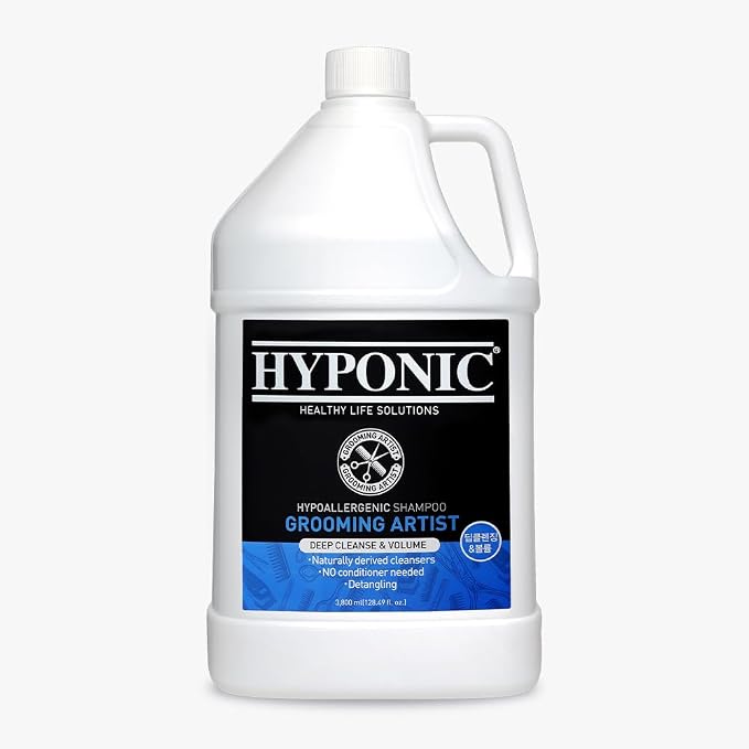HYPONIC Grooming Artist Shampoo - Hypoallergenic Pet Shampoo for Groomers (Deep Cleanse & Volume (1 GAL))