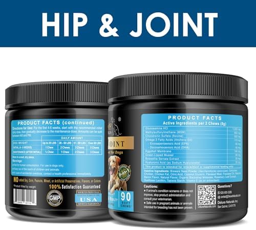 2-in-1 Dog Health Bundle – Probiotic Soft Chews & Hip and Joint Soft Chews – Digestive, Immune, Mobility & Joint Support for Dogs – 90-Count Each