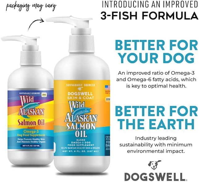 Wild Alaskan Skin & Coat Salmon Oil Based Omega-3 Supplement for Dogs 8 fl. oz.