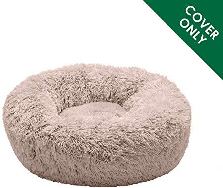Furhaven Replacement Calming Donut Bed Cover, Taupe, Medium