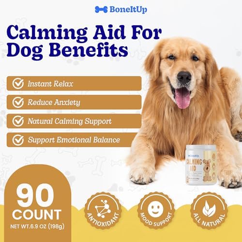 BoneItUp Pet Calming Chews for Dogs, Chamomile, L-Tryptophan, 90-Pack, 90 Ct