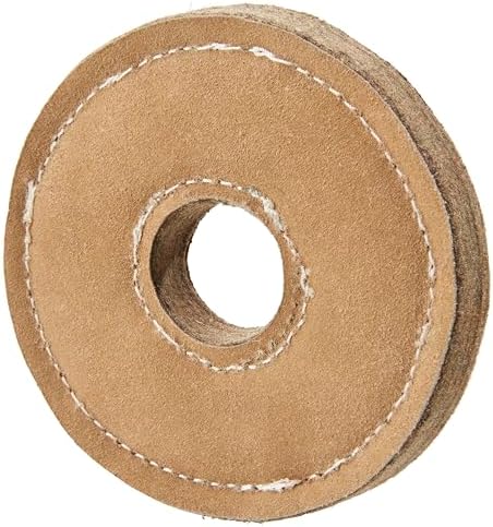 SPOT Dura-Fused Chunkies Ring Dog Toy, Natural Leather and Felt, Durable Chew Toy for Aggressive Chewers, No Squeak or Fluff, for Adult Dogs and Teething Puppies, 6 in