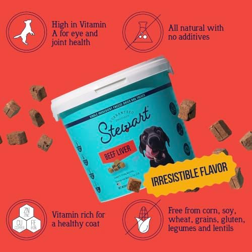 Stewart Freeze Dried Dog Treats, 100% Beef Liver, 12 oz Tub