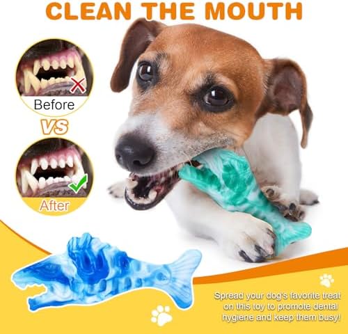 BoYoYo Tough Dog Toys for Aggressive Chewers 2 Pack, Indestructible Dog Toys to Keep Them Busy, Beef Flavor, Nylon Dog Chew Toys for Small, Medium and Large Dogs, Blue & Green