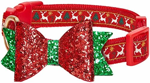 Blueberry Pet Christmas Dog Collar with Bow, Medium, Adjustable Holiday Collar for Medium & Small Dogs, Award-Winning Brand, Fits 14.5"-20" Neck