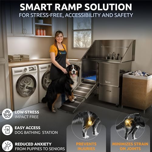 KANIS Professional Dog Washing Station 304 Stainless Steel Pet Wash Sink
