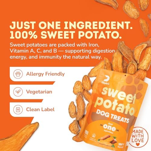 Davie's Sweet Potato Dog Treats - Healthy, Natural Dog Chews, Low Fat, 1 lb. Bag (Pack of 2)
