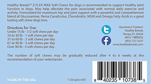 Healthy Breeds Goldendoodle Z-Flex Max Hip and Joint Soft Chews 50 Count