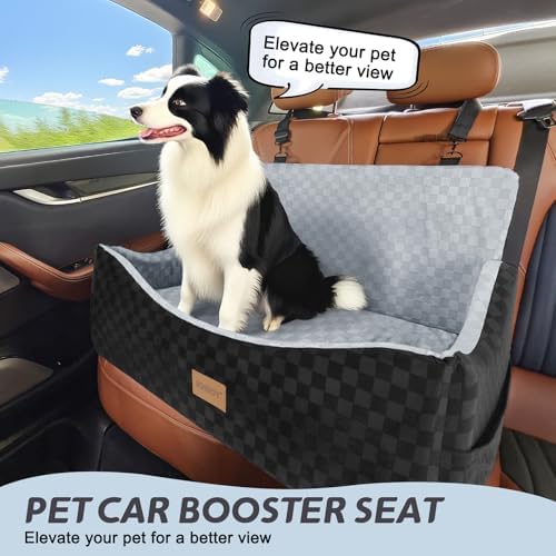JOEJOY Dog Car Seat for Medium/Large Dogs - Grey, Reversible, up to 55lbs