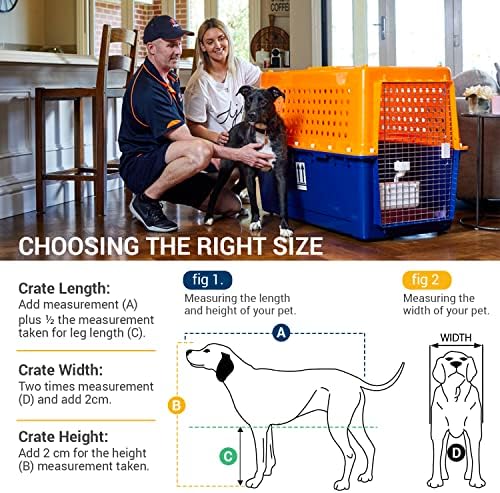 Pet Crate - Durable, Heavy Duty Dog Cat Kennel, Airline Approved Pet Carrier, Pet Palace Dog Kennel, Travel Dog and Cat Crate for Large Dogs Indoor or Outdoor, 7 Sizes