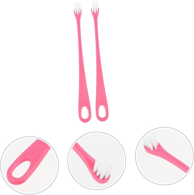 LIOOBO 2Pcs Portable Pet Toothbrush Soft Bristle Cat Dog Tooth Cleaners for Oral Care Comfortable Design for Pets Durable and Multi Functional