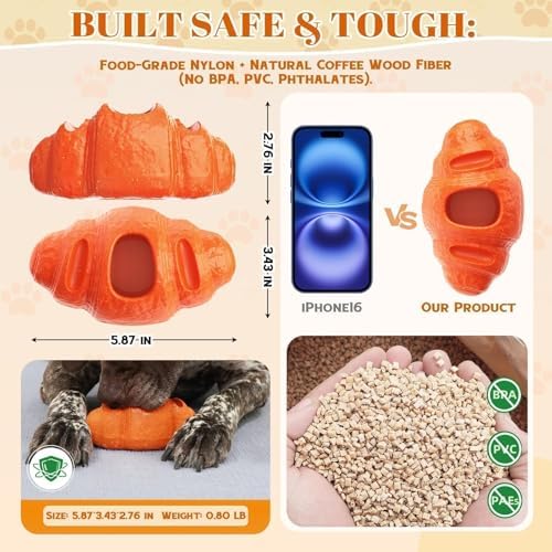 Dog Toys for Large Dogs, Dog Toys for Aggressive Chewers, Anxiety Relief for Dogs Toy, Indestructible Frozen Treat Toy National Pet Day Gifts for Peanut Butter Reduces Anxiety