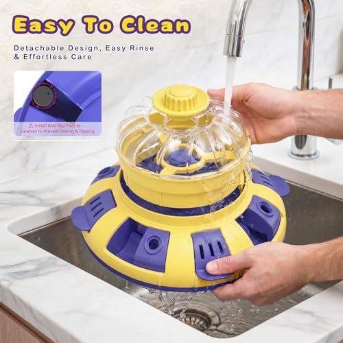 Dog Puzzle Toy, Interactive Enrichment Treat Dispenser Toys, Yellow | Mental Stimulation, IQ Training, Slow Feeder, 3 Levels Adjustable, For Puppy Small Medium Large Dogs Cats