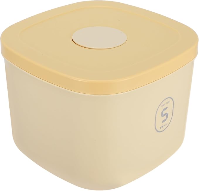 COLLBATH Pet Food Storage Container Small Airtight Dog Food Holder Yellow Vacuum Sealed Grain, Small, Yellow