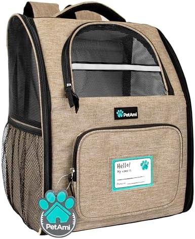 PetAmi Dog Backpack Carrier, Airline Approved, Taupe