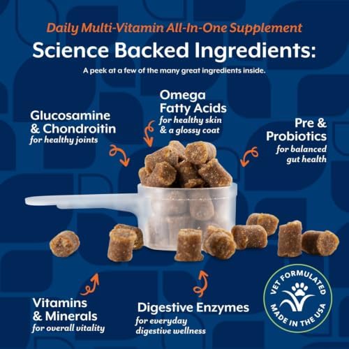 NaturVet All-in-One Multivitamin for Dogs Scoopable Food Topper - 11oz | Dog Vitamins and Supplements for Joint Support, Digestion, Skin & Coat Care & Immune, 11oz
