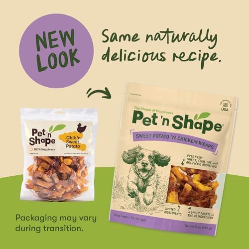 Pet 'n Shape Sweet Potato Chews Jerky Dog Treats - 1 Pound (Pack of 3)