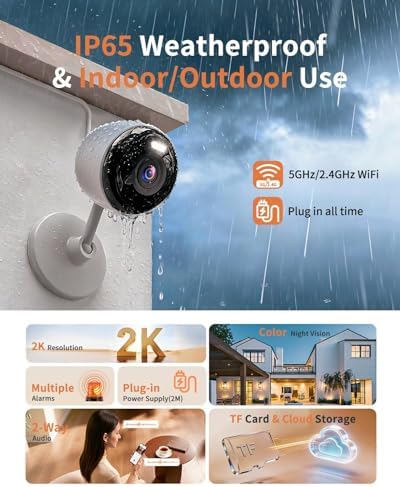 2K Security Camera Indoor, 5G & 2.4G WiFi Camera for Baby/Pet Monitoring