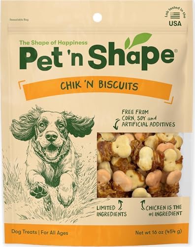 Pet 'n Shape Chik 'n Wrapped Biscuits – Jerky Dog Treats - 1 Pound