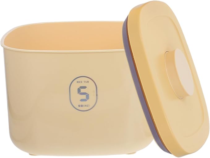 Abaodam Vacuum-sealed Pet Food Storage Container Large Capacity Airtight Dog and Cat Food Bucket Moisture-proof Yellow Small Size for Daily Puppy and Kitten Feeding