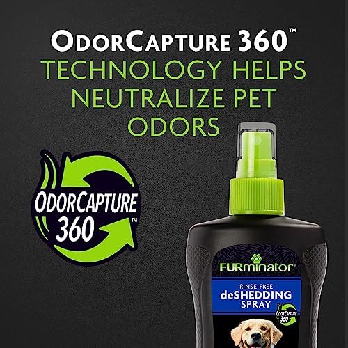 FURminator Rinse-Free deShedding Spray for Dogs, 8.5 oz | Reduces Shedding Without Bathing, Neutralizes Odors, No Sulfates Parabens Or Added Dyes