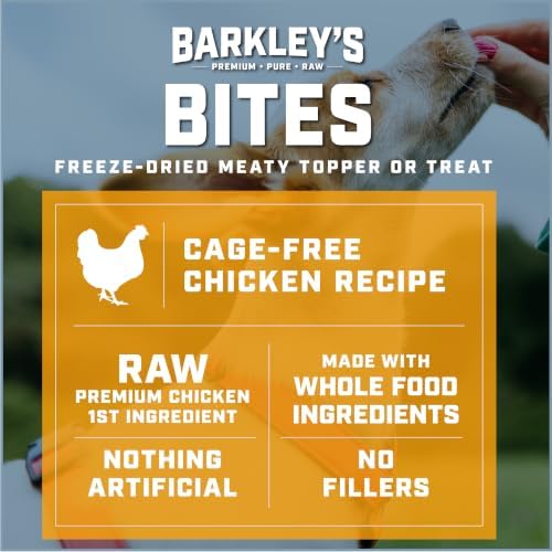 Barkley's Bag Chicken Bites, Freeze Dried Dog Treats & Topper, 4 Oz, 6 Pack