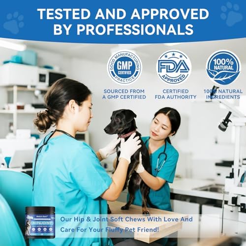 Biotic’s Gain Hip & Joint Soft Chews for Dogs | Glucosamine, MSM, Chondroitin & Turmeric | Hemp Seed Oil for Mobility | Tasty Chews for Senior & Active Dogs (120, Hip & Joint Care)